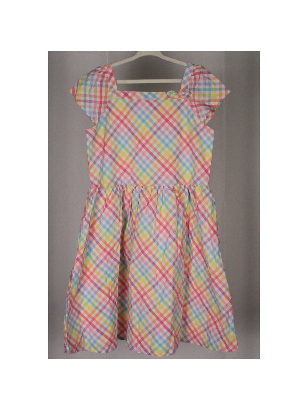 Gymboree Pastel Plaid Dress Multicolor Girls Size 12